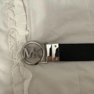Michael Kors Black Belt with Silver Buckle